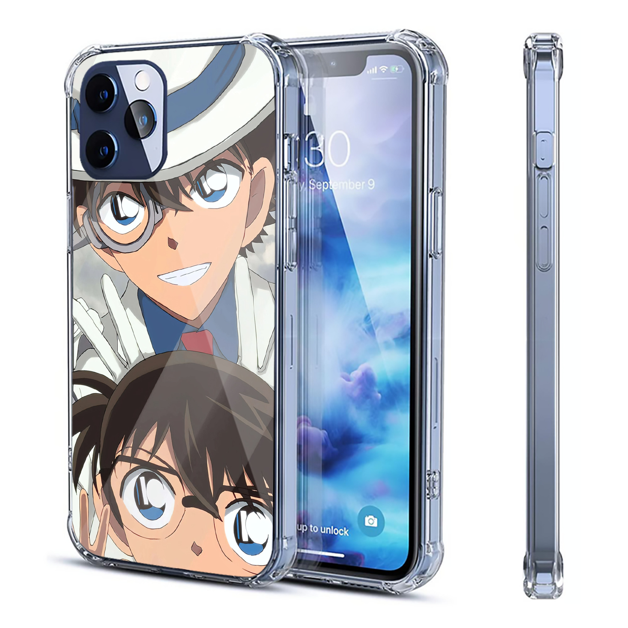 （画像用） 名探偵コナン Detective Conan 【iPhone 12シリーズ対応】透明スマホケース（クリアソフトケース）